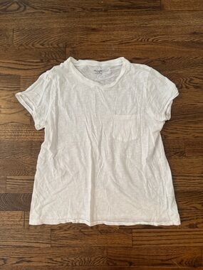 Maxwell Classic White Pocket Short Sleeve Crewneck Tee